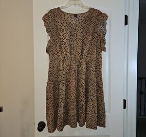 SHEIN Brown and Black Midi Dress